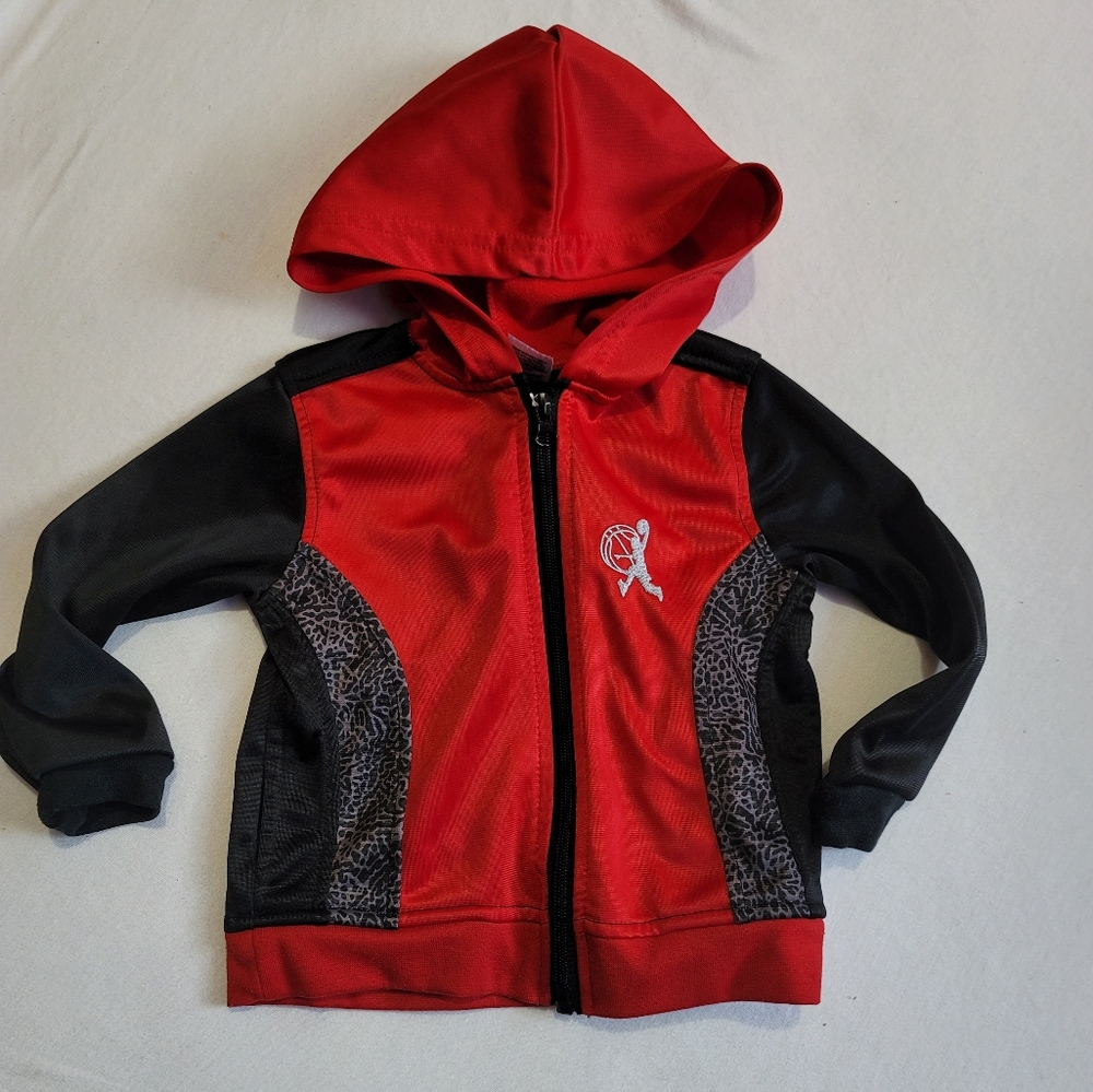 red and black toddler zip up hoodie jacket size 24 months - Picture 1 of 3